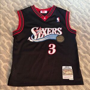 Mitchell & Ness Black and Red Sixers Jersey